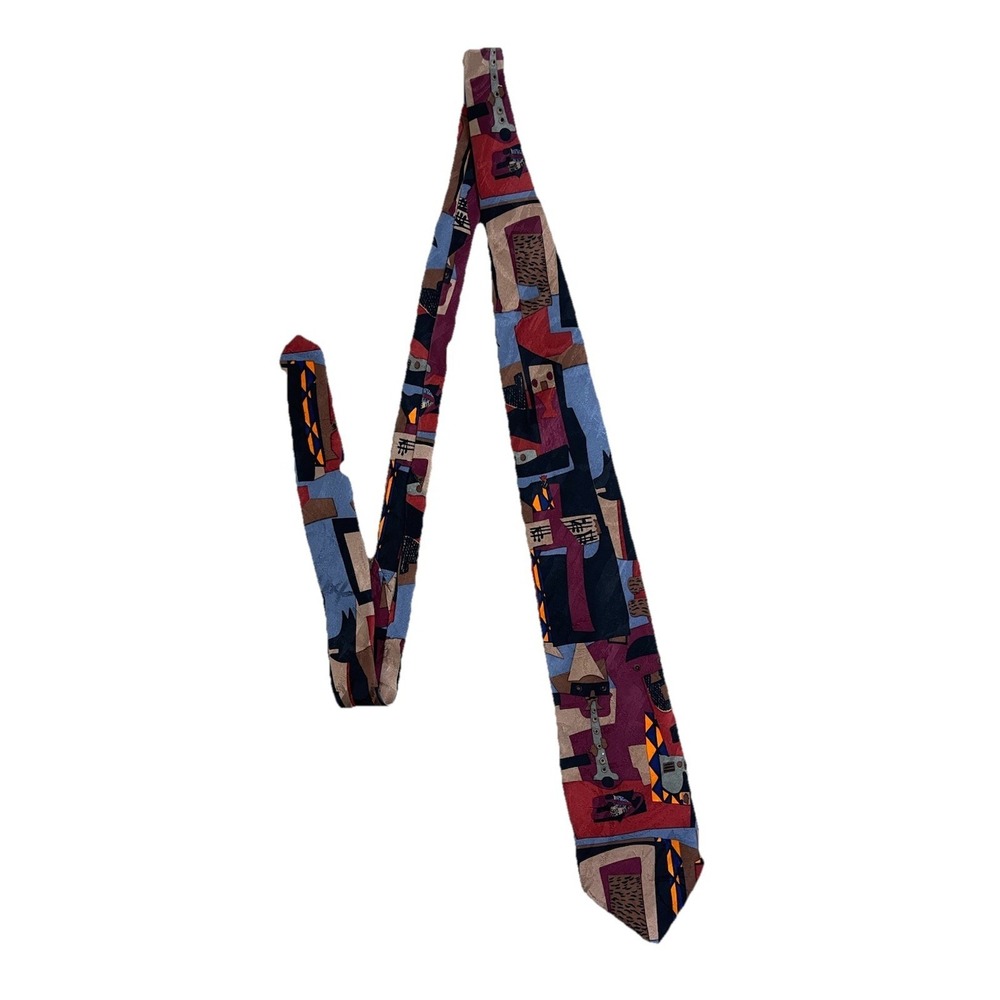 Vintage 1998 Picasso Art Print Three Musisians Tie Abstract Cubist Figural